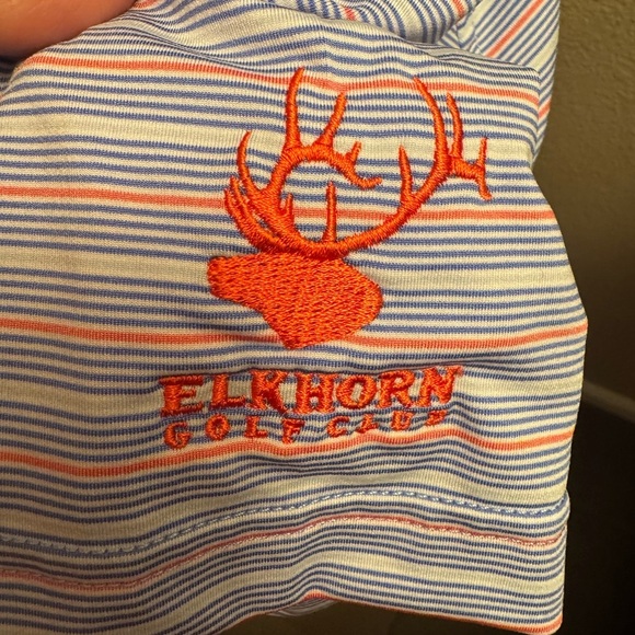 STRAIGHT DOWN Men’s Luxury Golf Polo Shirt SZ XXL Blue White Micro Stripe NWOT - Picture 9 of 15